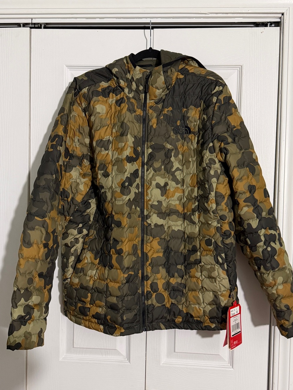The North Face Camouflage Quilted Hooded Jacket - Olive/Green/Tan